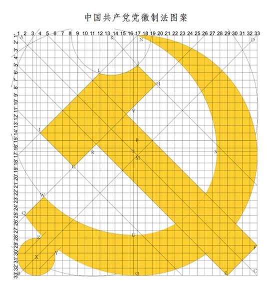 　　图表：《中国共产党党徽党旗条例》附件1：中国共产党党徽制法说明 新华社发